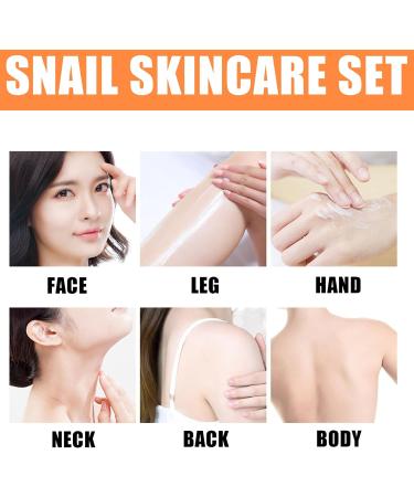 Snail Skincare Set for Women Anti Aging Skin Care Sets Firming Face Cream & Face Toner & Eye Cream & Body Lotion & Face Cleanser High Strengthen Tightening Aging Skin All Day Hydrating Body Skin - Buy Online on GoSupps.com