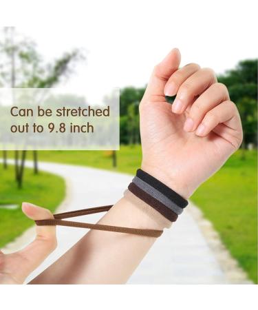 100 Pack Seamless Cotton Elastic Hair Ties for Women - No Crease, No Damage Ponytail Holders for Thick Hair (Black) - Buy Online on GoSupps.com