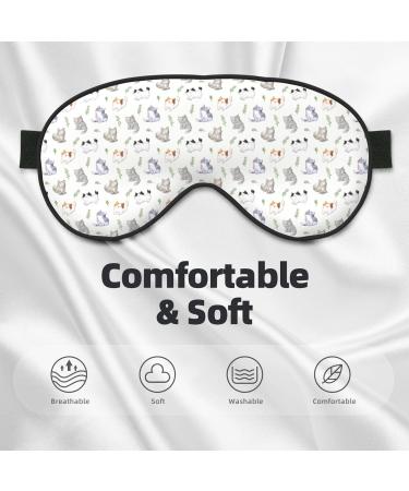 Buy Watercolor Cat & Leaf Sleep Mask - Soft Adjustable Double-Sided Eye Covers for Perfect Shading & Reduced Eye Edema - International Shipping Available - Buy Online on GoSupps.com