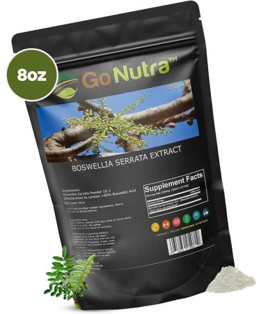 Go Nutra Boswellia Serrata Extract Powder 10:1 Strength 65% Boswellic Acid Frankincense Supplement Joint Support - 8 oz. - Buy Online on GoSupps.com