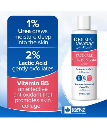 Dermal Therapy Face Care Moisturizing Lotion | Restores Moisture to Dry Facial Skin | 1% Urea, 2% Alpha Hydroxy Acids, Allantoin, Shea Butter, Vitamin E | 7 fl. oz - Buy Online on GoSupps.com