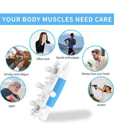 Fascia Massager for Fatigue Reduction | Deep Tissue & Trigger Point Relief for Neck & Back - Blue - Buy Online on GoSupps.com