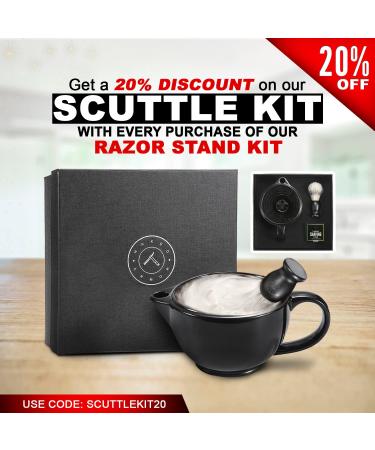 Premium Straight Razor Stand Kit | Shaving Bowl, Soap Puck, Razor Stand & Brush | Organize & Protect Your Razor | Ideal for a Clean Bathroom | Enhance Your Shaving Experience - Buy Online on GoSupps.com