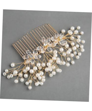 Angoily Metal Hair Clips Gold Hair Clips Bridal Headpiece Leaf Pearl Hair Comb Bridal Hair Comb Rhinestone Bridal Rhinestone Hair Clip Crystal Headpiece Wedding Accessories Bride - Buy Online on GoSupps.com