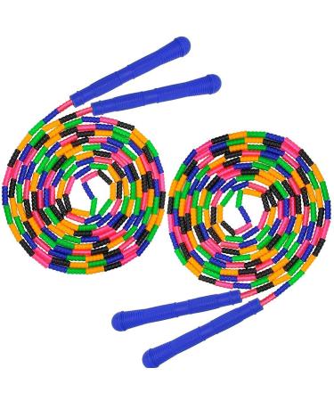 Coolrunner 16 FT Long Jump Rope(2 PACK), Double Dutch Jump Rope, Soft Beaded Skipping Rope for Kids Adults, Plastic Segmented Jump Rope, Long Enough for 4-5 Jumpers Blue - Buy Online on GoSupps.com
