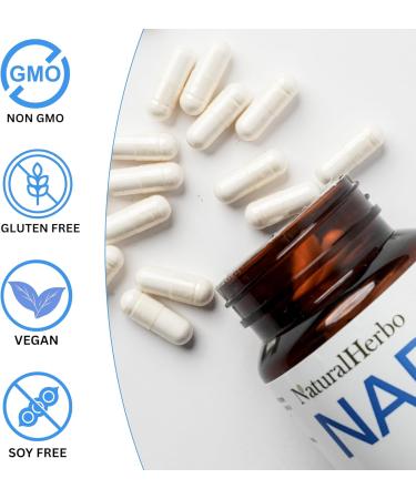 NaturalHerbo NAD+ Supplement 950mg Per Serving (Nicotinamide Adenine Dinucleotide), NAD+ Supplements for Men & Women, 60 Vegan Gluten-Free Capsules, 30 Day Supply - Buy Online on GoSupps.com