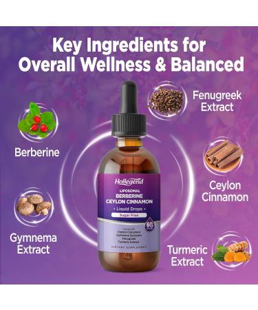 Liposomal Liquid Berberine Drops Sugar Free Berberine Extract with Ceylon Cinnamon Supplement for Adults Immune & Digestive Support Natural Lemon Flavor 2 FL OZ - Buy Online on GoSupps.com