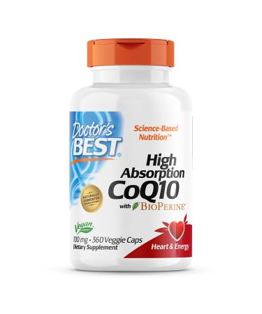 Doctor's Best High Absorption CoQ10 with BioPerine 100 mg 360 Veggie Caps
