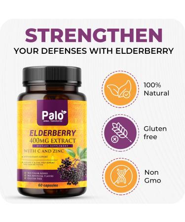 Palo Immune Boost Elderberry Extract Capsules for Immune Support & Antioxidant Protection Seasonal Wellness & Year-Round Defense 120 Vegan Capsules - Buy Online on GoSupps.com