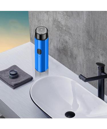 Travel Electric | Washable Mens Electric - Portable Shaver Rechargeable for Men's Short Hard Beard Shaving Trimming Blue - Buy Online on GoSupps.com