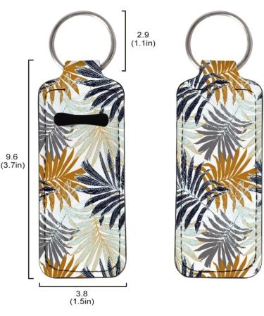 Buy Tropical Palm Leaves Print Lip Balm Cases | Stylish 2pcs Keychain Chapstick Sleeve for Women - International Shipping Available - Buy Online on GoSupps.com