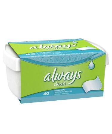 Always Wipes Tub Lightly Scented 40 Count - Pack of 4 (160 Total Count)