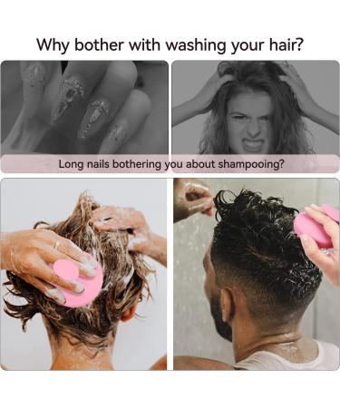 Silicone Scalp Massage Brush | Stimulate Hair Growth & Improve Blood Flow | Relaxing Pink Shampoo Brush - Buy Online on GoSupps.com