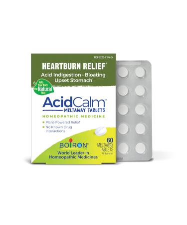 Boiron AcidCalm Tablets for Heartburn Relief Acid Indigestion Bloating and Upset Stomach - 60 Count