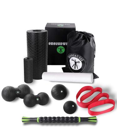 Gesundwerk fascia rolls set - 10 -part fascia set with fascia roll fascia ball massage roller & Co. for back spine & neck