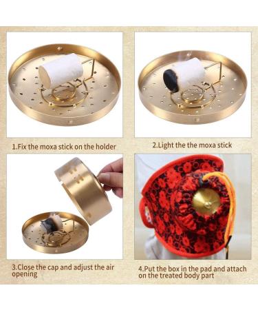Adjustable Copper Moxibustion Box - 3 Corridors Thickened Acupuncture Burner Holder with Temperature Control for Senior Health Care - Buy Online on GoSupps.com