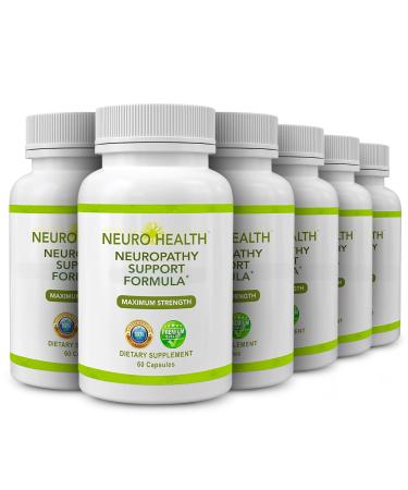 Nerve Support Formula for Neuropathy - Your Nerve Supplement with B Vitamins and Alpha Lipoic Acid - Rapid Absorption - 360 Capsules Pack of 6 (60 Capsules Each)