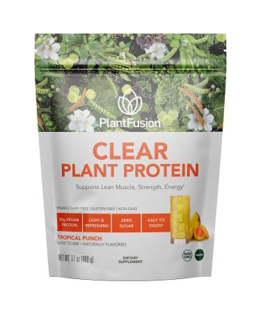 PlantFusion Clear Protein Powder with Pea Protein Peptides - 20g Fast-Absorbing in Water 90 Calories Zero Sugar Premium Alternative to Clear Whey - 16 oz