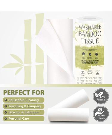 Tanness 2 x Bamboo Kitchen Rolls | Washable Soft & Absorbent Bamboo Towels - Eco-Friendly Home Essentials - Buy Online on GoSupps.com