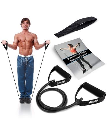 Resistance Band with Handles | Free Resistance Band Door Anchor & PDF Exercise Guide | Resistance Tubes for Women or Men | Stretch Resistant Bands #4 X-Heavy