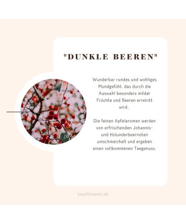  Tea of Dreams Organic Fruit Tea | "Black Berries" | Harmonious Round Fruit Tea | Loose Tea | 120g - Buy Online on GoSupps.com