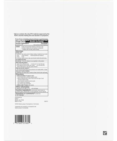 Abreva Docosanol 10% Cream Cold Sore Treatment Fever Blister and Cold Sore Cream - 0.07 Oz Pump Bottle x 3 - Buy Online on GoSupps.com