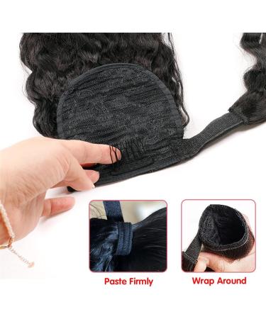 Bun Hair Pieces for Women 12-26 Inches Long Wavy Ponytail Extensions Water Wave Wrap Around Ponytail Barrettes Brazilian Real Hair Ladies Bun Messy Bun Hair Piece (Color : Water Wave Size : 16inche - Buy Online on GoSupps.com