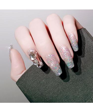 Glitter Gel Nail Polish - Silver Gel Nail Polish - Soak Off UV LED Sparkle Silver Glitter Gel Polish - Long-Lasting - Ideal for Home Use - Buy Online on GoSupps.com