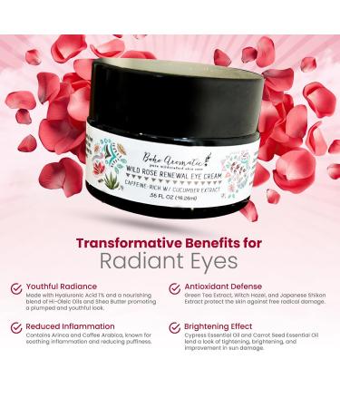 Wild Rose Renewal Eye Cream | Natural Under Eye Cream for Dark Circles & Fine Lines | Green Beauty Skin Care .55 FL OZ - Buy Online on GoSupps.com