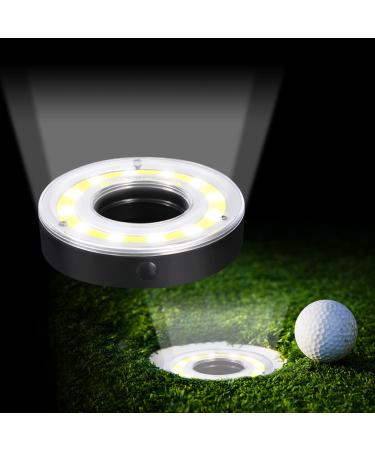 2Pcs Golf Hole Lights Glow Golf Hole LED Glowing with Carabiner, Kailund LED Light Up Golf Hole Night Golf Putting Green Cup Light for Night Golf Play, Putting and Chipping Practice