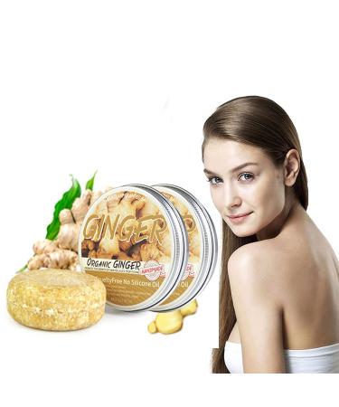 2PCS Ginger Hair Regrowth  Anti-Hair Loss Hair Natural Organic Ginger Shampoo Soap Promotes Hair Growth Anti-dandruff and Anti-itching-for All Hair Types-60g