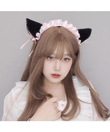 blispring Handmade Furry Ears Headband Plush Hairband Role Play AnimeCostume Headdress Female Teens Cosplay Headgear Accessories White and Black - Buy Online on GoSupps.com