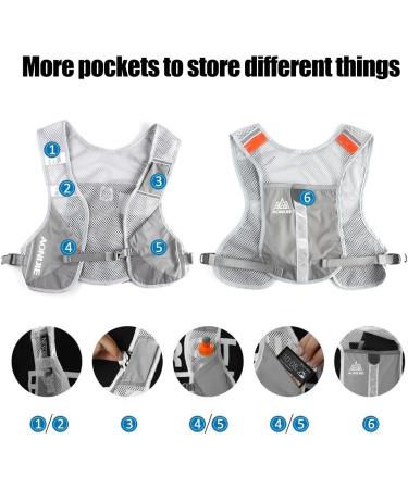 Geila Marathon Hydration Pack - Trail Running Vest with 2 Water Bottles | Gray - Best for Outdoor Sports & International Shipping - Buy Online on GoSupps.com