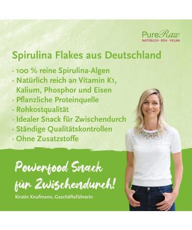 Buy Pureeraw Spirulina Flakes 150g - Raw Vegan Algae for Smoothies Salads & Snacks | Premium German Superfood - Buy Online on GoSupps.com