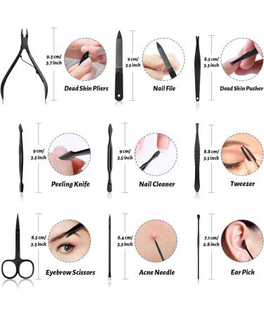 12Pcs Professional Manicure Set for Women Men | Nail Grooming Kit with Leather Travel Bag - Buy Online on GoSupps.com