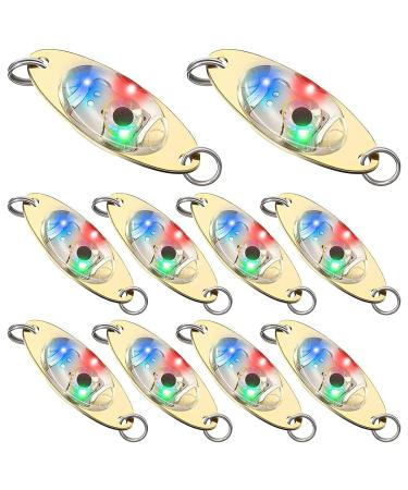 REHOC 10pcs LED Fishing Lure Fishing Underwater Blinker Halibut Flasher Trolling Deep Drop Fishing Light