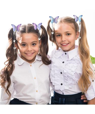 Philbinden Purple Butterfly Hair Clips - Set of 2 Pairs | Metal Butterfly Pendant Hair Accessories for Women and Girls - Buy Online on GoSupps.com