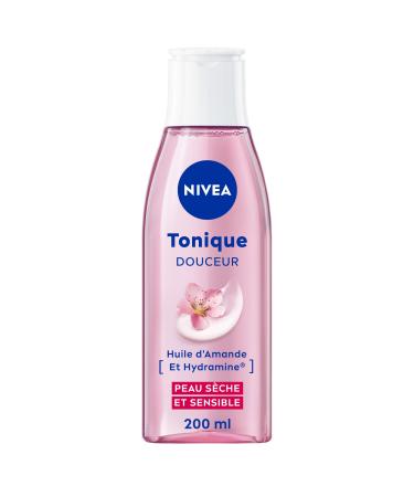 NIVEA Gentle Toner (1 x 200 ml), facial toner enriched with Almond Oil and Hydramine, gentle moisturizing facial cleanser for dry & sensitive skin