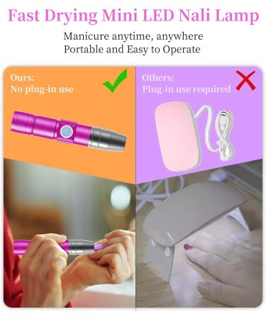 Aiseely UV Light for Nails - Portable Rechargeable Nail Dryer for Gel and Regular Polish - Rose - Buy Online on GoSupps.com
