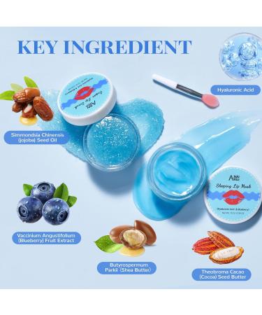 ANAI RUI Lip Therapy Set - Moisturizing Lip Scrub & Sleeping Mask for Soft Lips | Best Gift for Dry & Chapped Lips | Blueberry Flavor - Buy Online on GoSupps.com