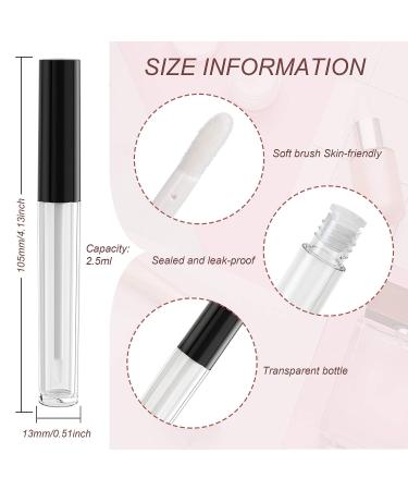 RONRONS Set of 20 Refillable Lip Gloss Bottles with Rubber Inserts - Pink+Black Empty Lip Gloss Tubes - Buy Online on GoSupps.com