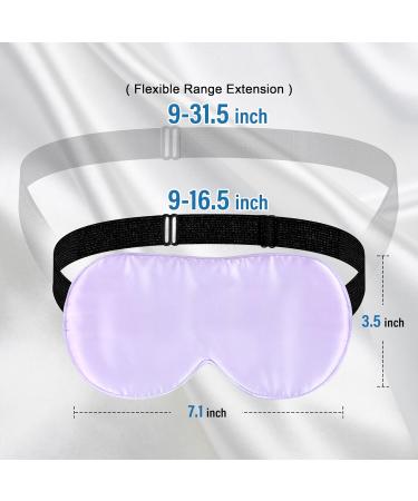 Silk Sleep Eye Mask for Kids - 100% Pure Silk Sleeping Masks (2 Pack) - Adjustable Soft Night Eye Cover for Boys & Girls in Pink & Purple - Buy Online on GoSupps.com