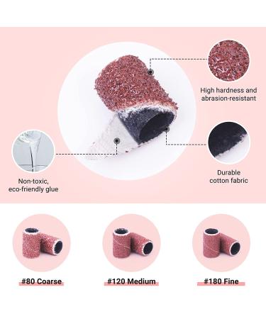 Melodysusia 300Stk Grinding Sleeve Nail Cutter Attachment - 180 Grit Cap & Mandrel for Manicure Pedicure Nail Art & Care (Red) - Buy Online on GoSupps.com
