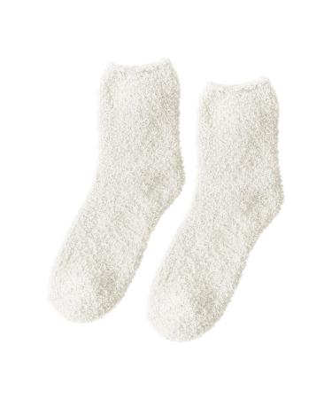 Ronony 1 pair of women single -colored and winter half fleece socks fleece socks thick warm floor socks socks sports socks cotton without sorting with sorting aid white sneakers socks m a
