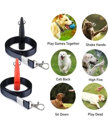 Fannas Dog Whistle - 2 Pack Adjustable High Frequency Dog Training Whistles with Free Pipe Band - Loud & Effective Recall Trainer - Black/Red - Buy Online on GoSupps.com