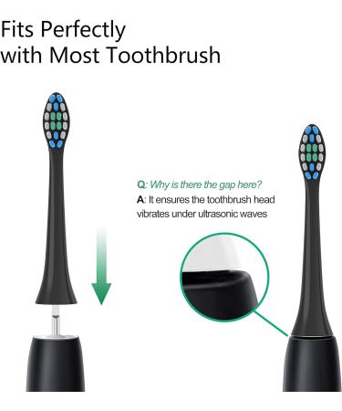 Gypoirul Toothbrush Replacement Heads - 10 Pack Compatible with Philips Sonicare, Sonic Toothbrush Heads in Black - Buy Online on GoSupps.com