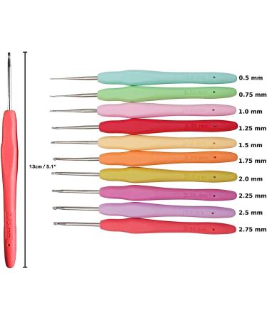 20 Sizes Ergonomic Crochet Hooks Set 0.5mm-10mm with Case - Ideal for Arthritic Hands - Buy Online on GoSupps.com