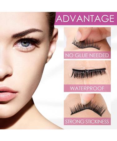 Reusable Self-adhesive Waterproof False Eyelashes - Natural & Easy to Wear (2 Pairs) - Buy Online on GoSupps.com
