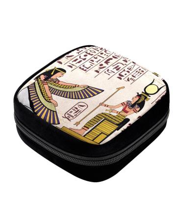 GIAPB Period Bag Sanitary Napkin Storage Bag Pad Holder for Period Makeup Pouch Egyptian Tribal Art Color2835