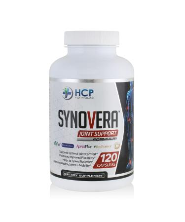 HCP Formulas - Synovera - Joint Support Complex with Turmeric Extract & Collagen - Mobility & Flexibility - Healthy Joints Tendon Ligament and Synovial Tissue - Dietary Supplement - 120 Caps